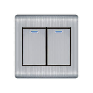 Stainless steel Switch Q1-2 Gang 2 Way switch-Silver